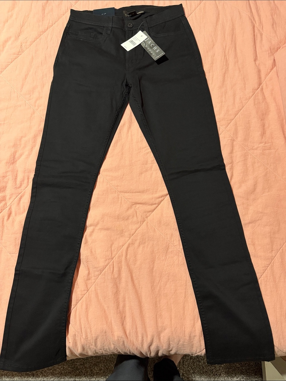 Jachs Men's Slim Straight Black Jeans